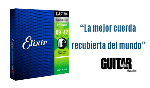 La gama Optiweb de Elixir considerada una de las mejores cuerdas para guitarra eléctrica del mundo