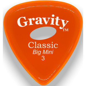 Púa Gravity Classic Big Mini 3.0mm Pulida Elipse Naranja GCLB3PE