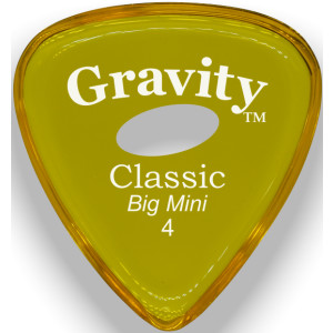 Púa Gravity Classic Big Mini 4.0mm Pulida Elipse Amarilla GCLB4PE