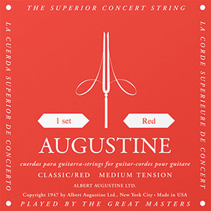 Juego Cuerdas Guitarra Clásica Augustine Roja