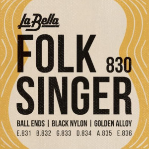 Juego La Bella Folksinger Black Nylon Clásica 830