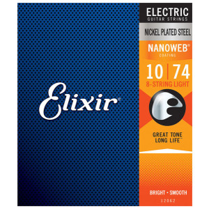 Juego 8 Cuerdas Guitarra Eléctrica Elixir Nanoweb 12062 (010-074)