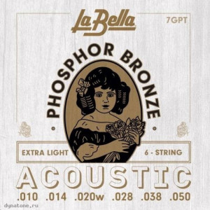 Juego La Bella Acústica Phosphor Bronze 7-GPT (010-050)