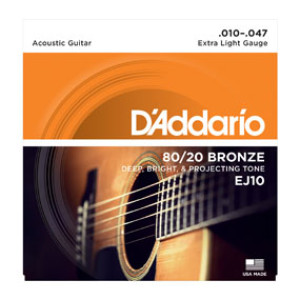 Juego Cuerdas Guitarra Acústica D'Addario EJ-10 010-047
