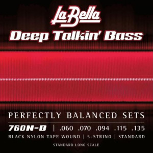 Juego La Bella Bajo 5 Cdas Deep Talkin´ Bass Tapewound 760-N-B