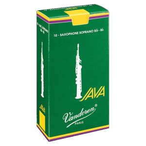Caja 10 Cañas Saxo Soprano Vandoren Java 2½ caja verde