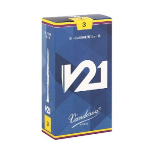 Caja 10 Cañas Clarinete Vandoren V-21 4 caja azul claro