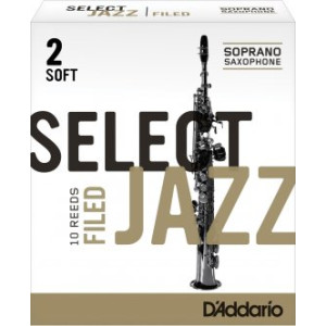 Caja 10 Cañas Saxo Soprano Select Jazz by D'Addario 3 Suave Filed